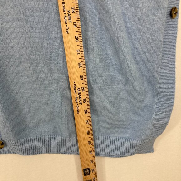 New Ann Taylor size M/L Light Blue V-Neck Button Soft Knit Poncho Sweater - Picture 6 of 11